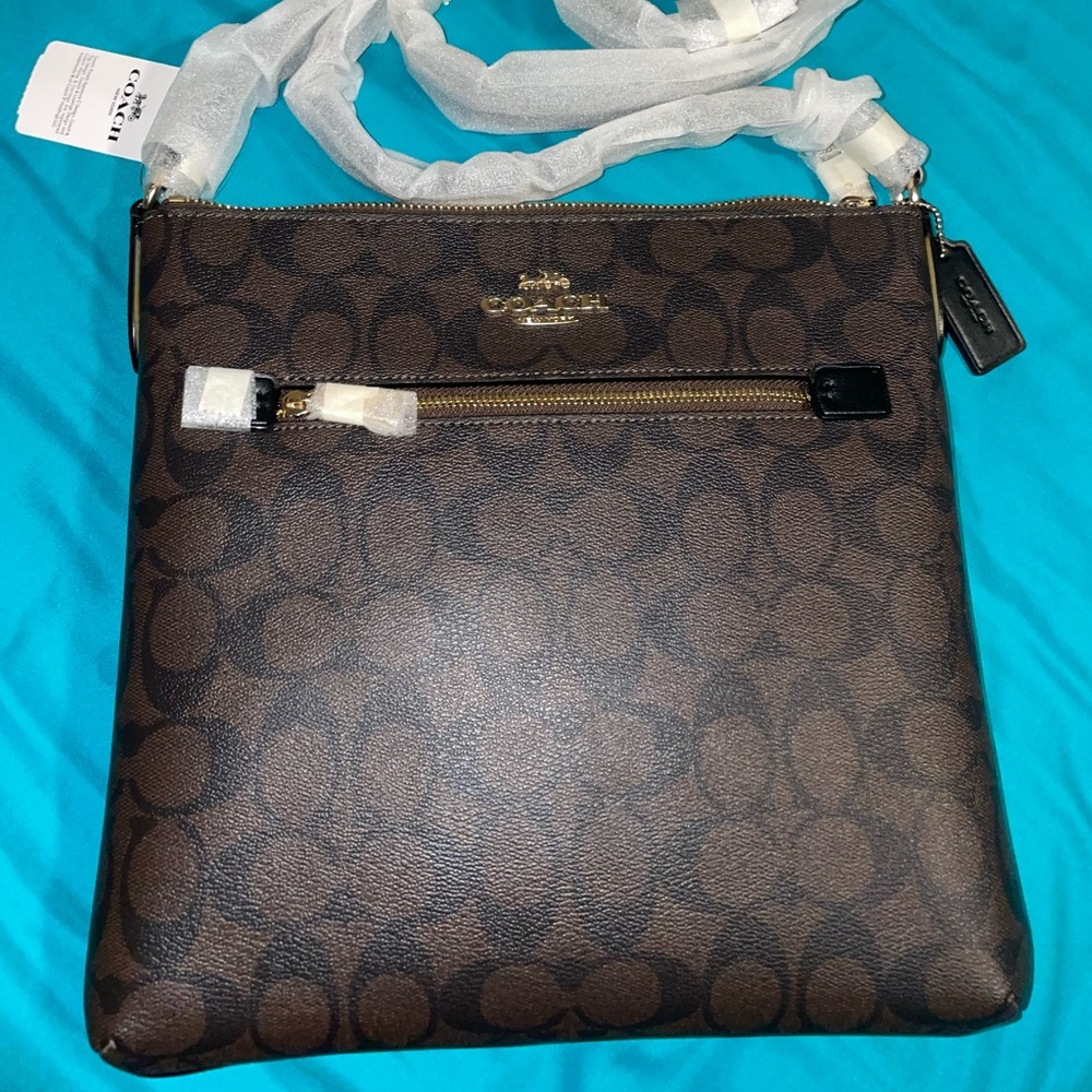 Coach Sig Rowan File Bag IM/BROWNBLACK C1554